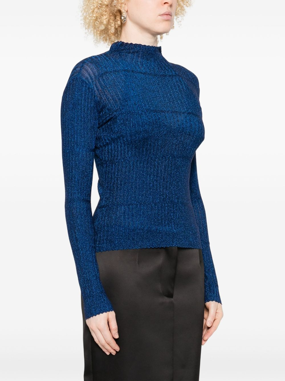 turtleneck ribbed sweater - 3