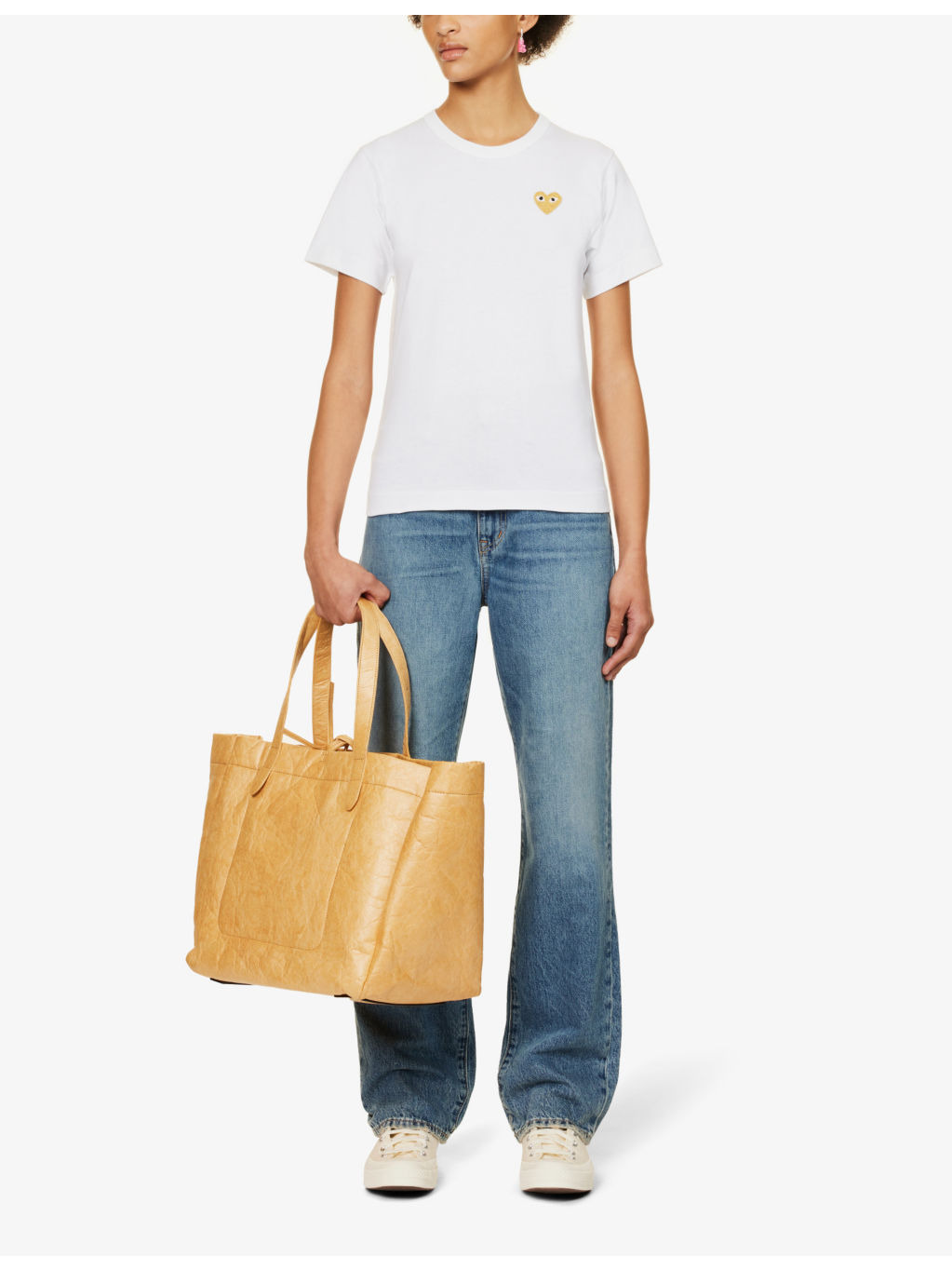 Heart-embroidered cotton T-shirt - 2