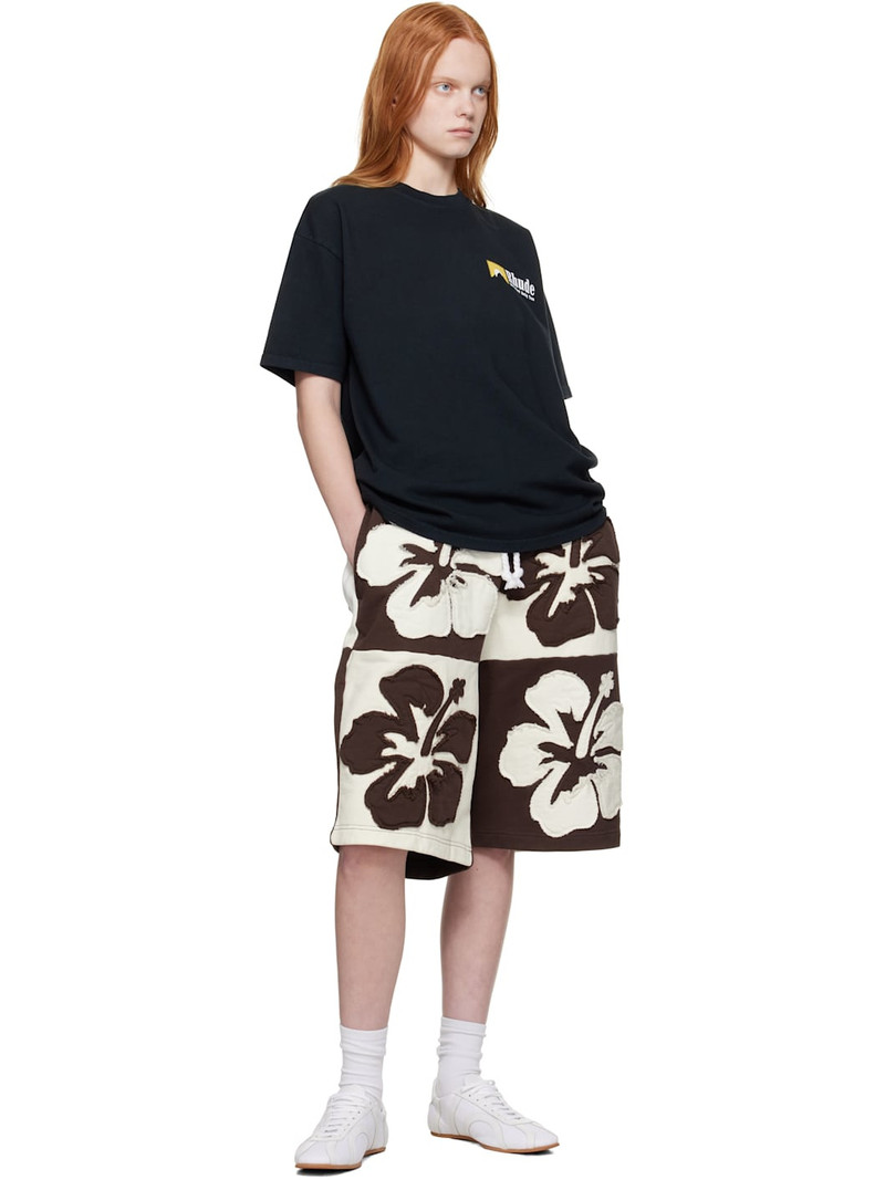 Rhude Black 'International Racing' Logo T-shirt outlook