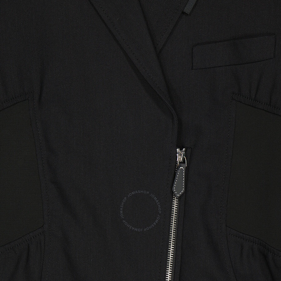 Burberry Ladies Black Technical Twill Reconstructed Blazer - 7