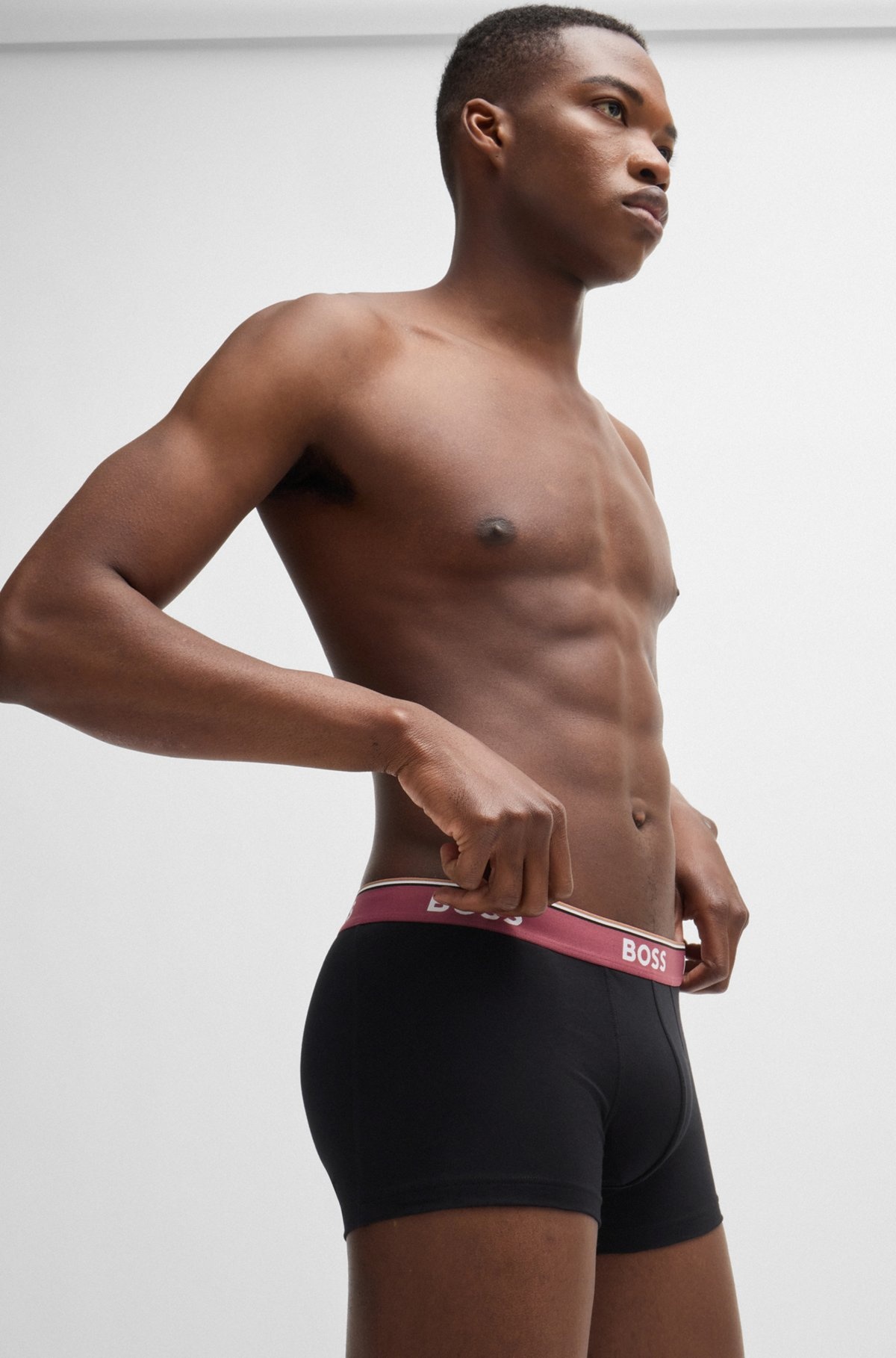 THREE-PACK OF STRETCH-COTTON TRUNKS WITH LOGO WAISTBANDS - 5
