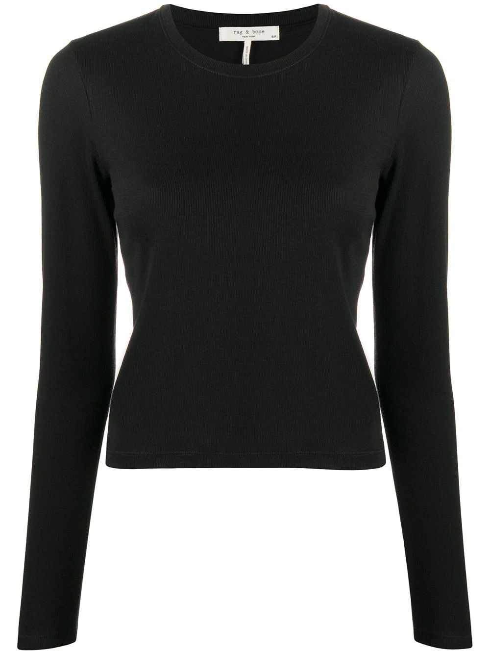 ribbed knit longsleeved top - 1