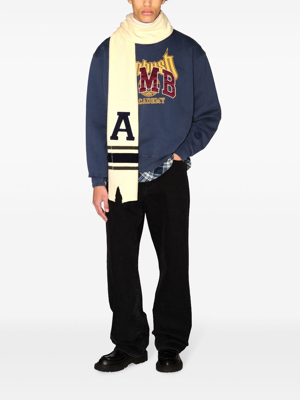 logo-appliqué scarf - 4