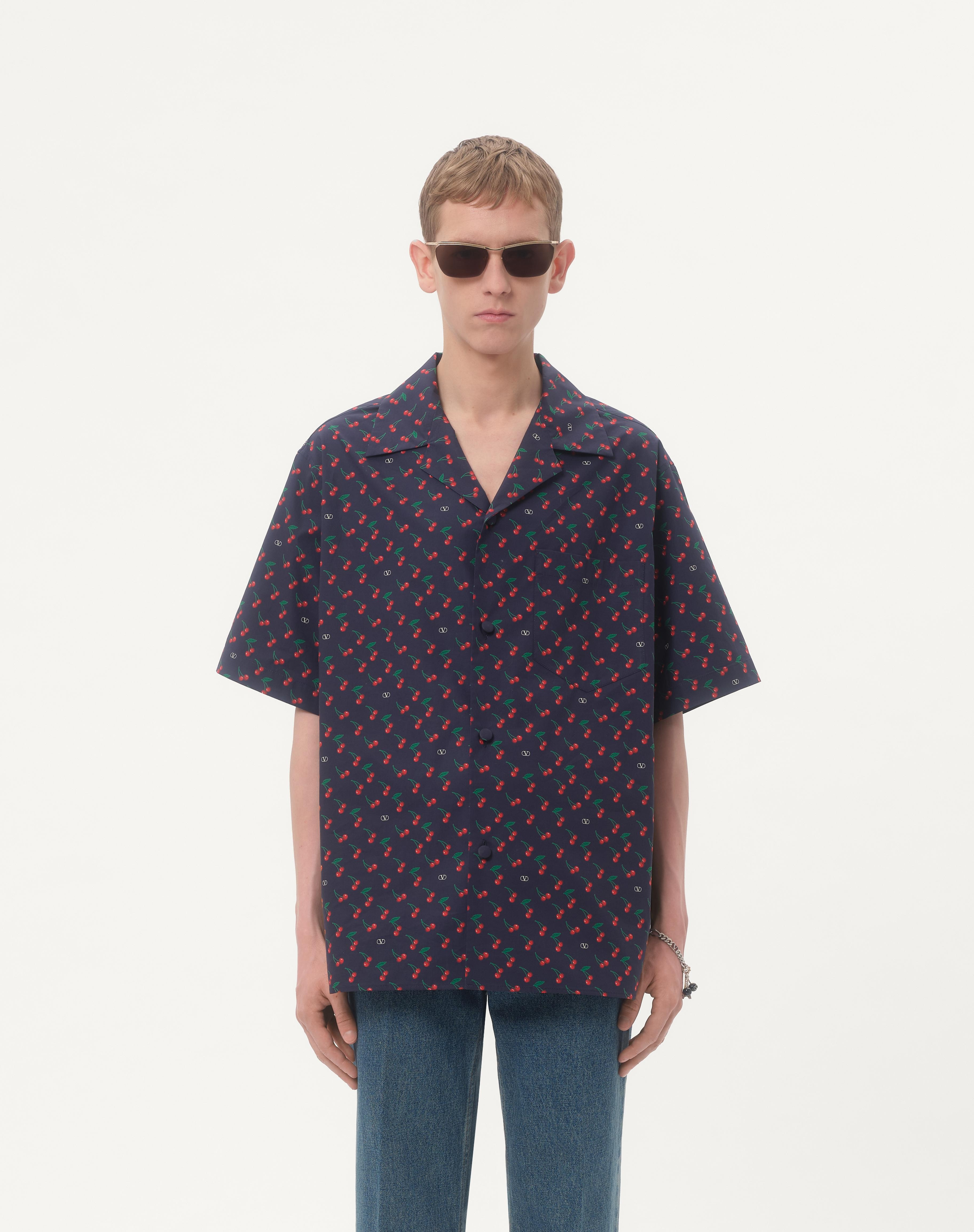 COTTON POPLIN BOWLING SHIRT WITH CHERRYFIC PRINT - 5