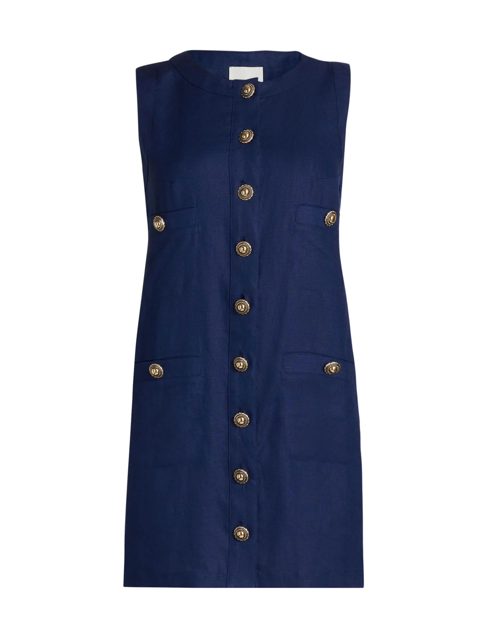 Women's Tropez Linen Sleeveless Shift Minidress - Danube - 1