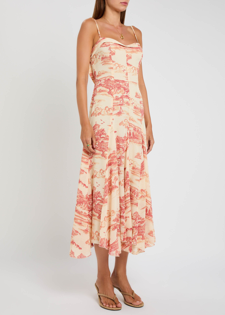 Reformation Fredo Printed Georgette Midi Dress - 2