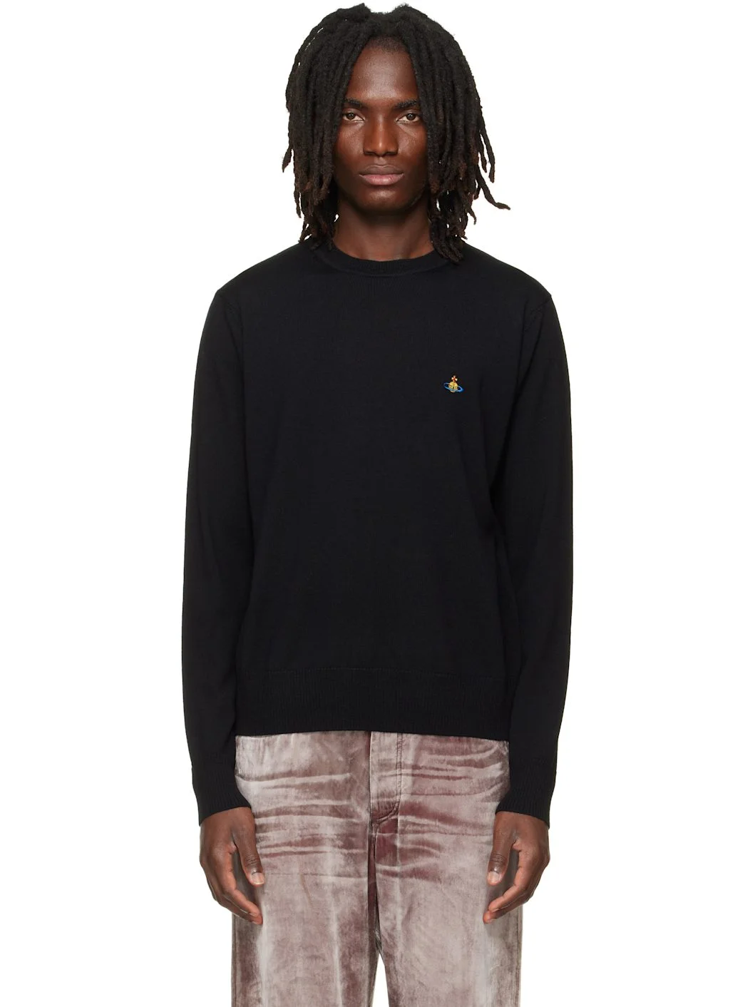 Black Alex Round Neck Sweater - 1