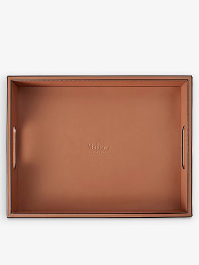Mulberry Logo-embossed leather and wood tray 45cm outlook