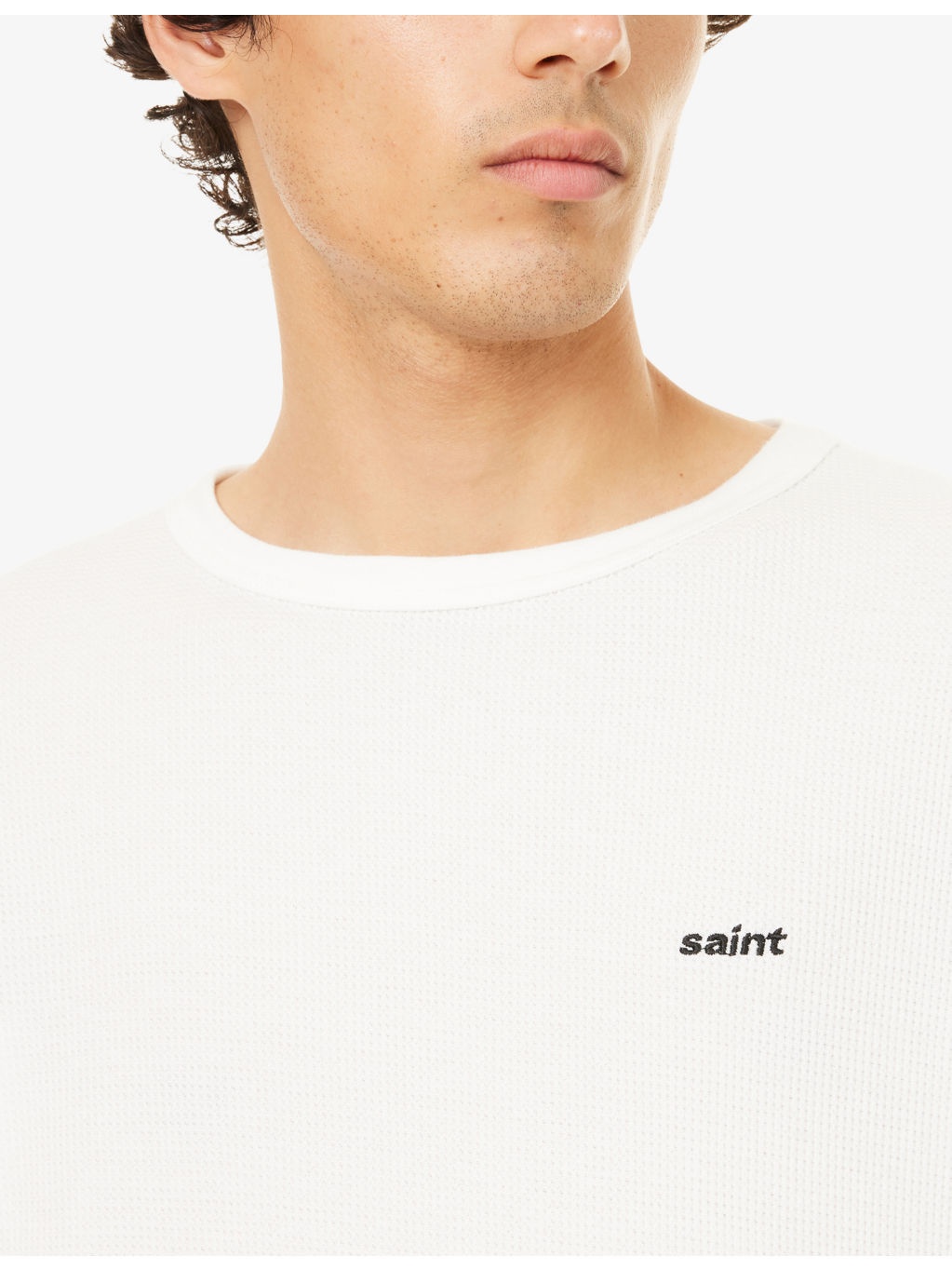 Embroidered Waffle-Texture Cotton T-Shirt - 5
