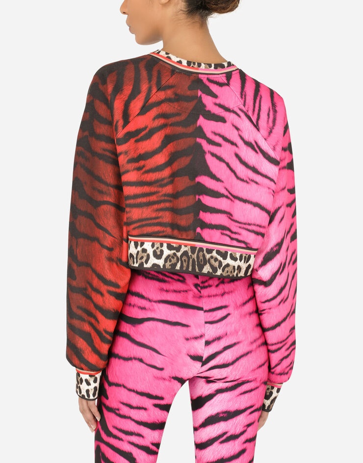 Cotton sweatshirt with tiger print - 5