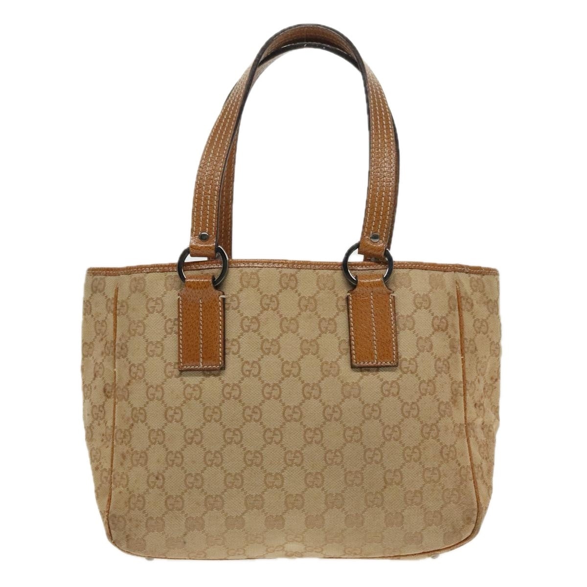 GUCCI GG Canvas Hand Bag Brown Silver 113019 113019 - 2