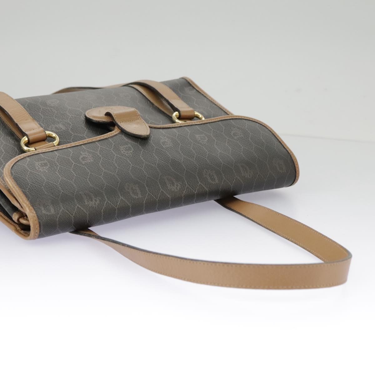 DIOR Honeycomb Canvas Hand Bag Black Beige - 6