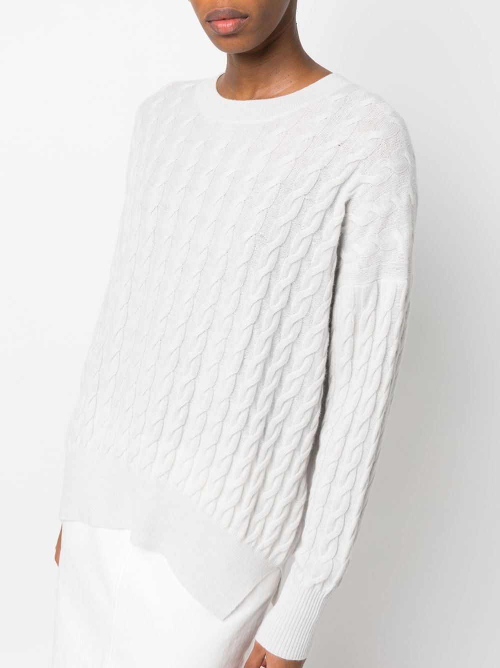 cable-knit long-sleeve jumper - 5