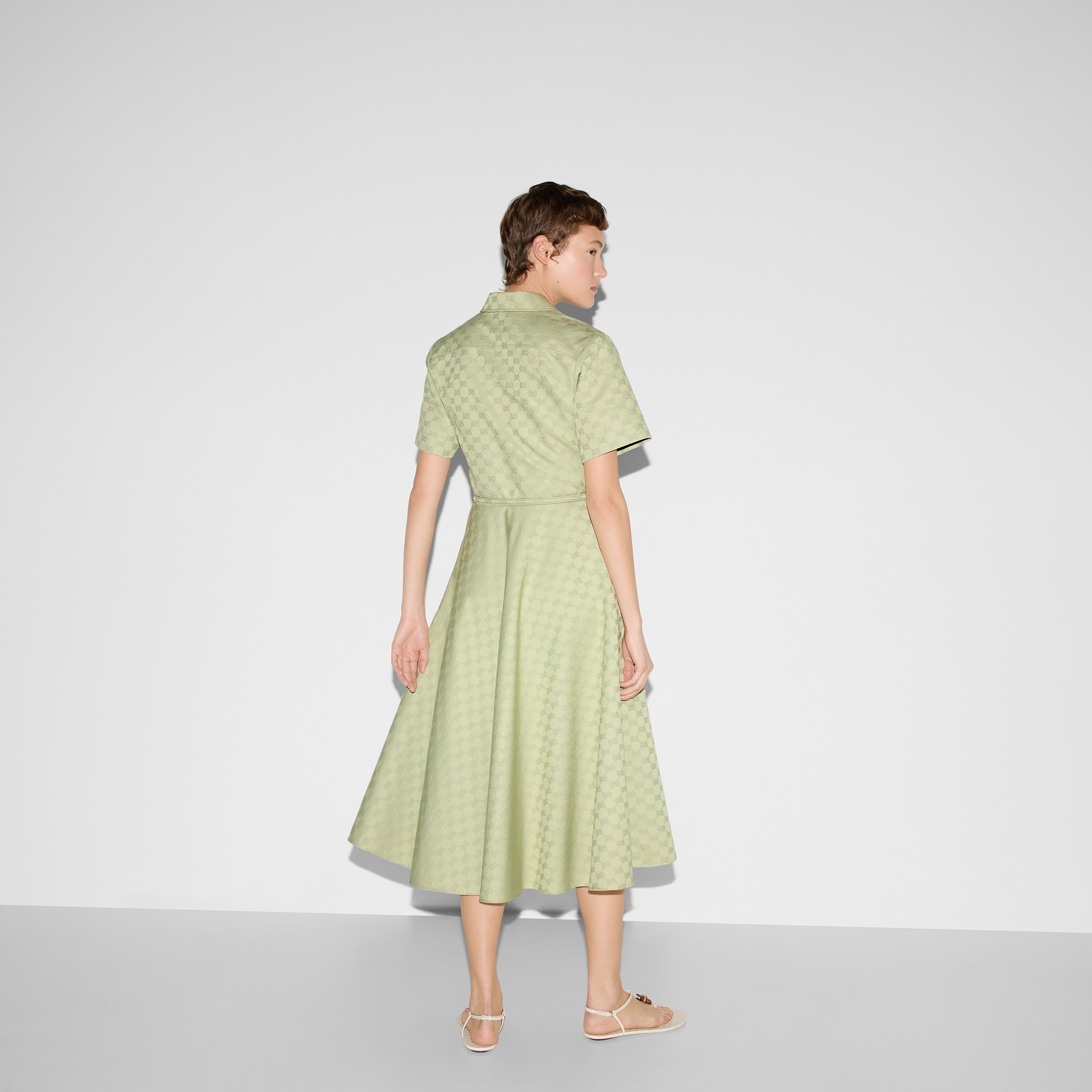 Mid-length GG cotton gabardine dress - 4