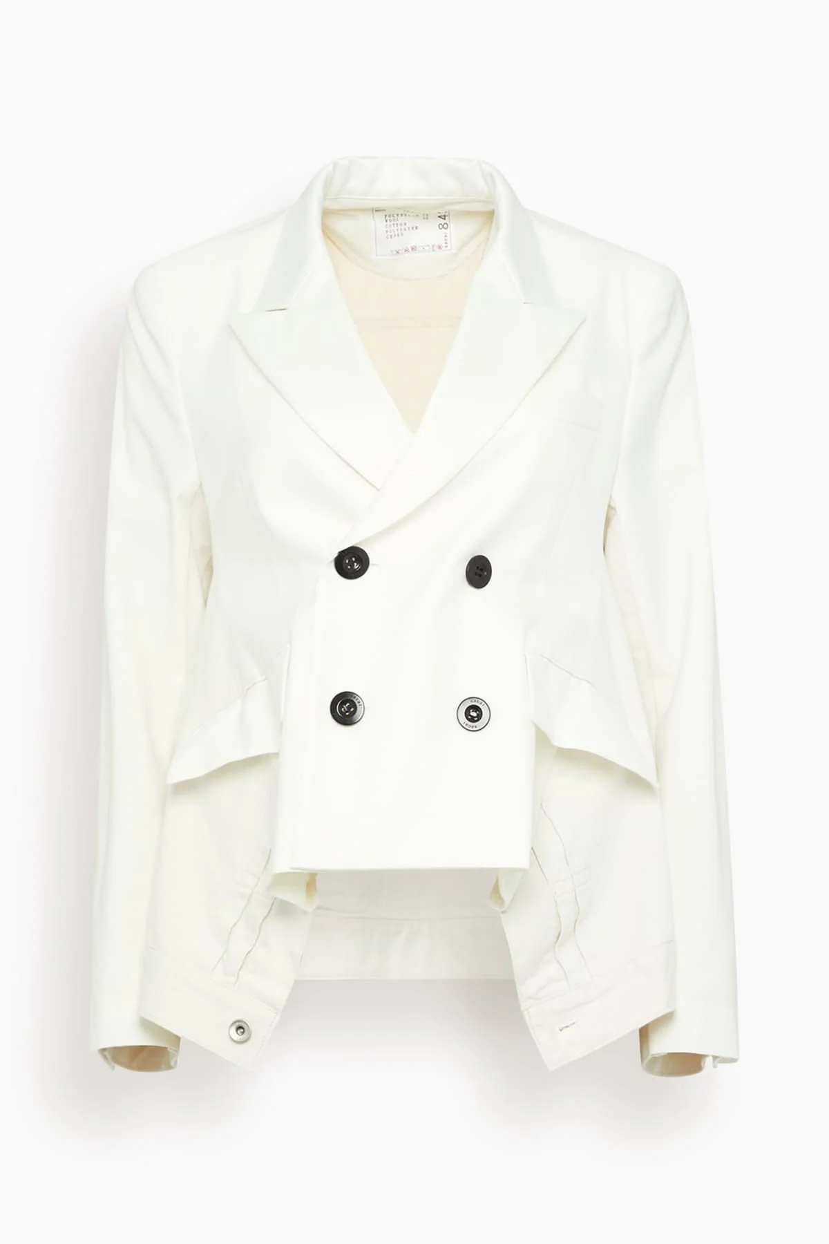 Wool Suiting x Denim Jacket in Off White - 1