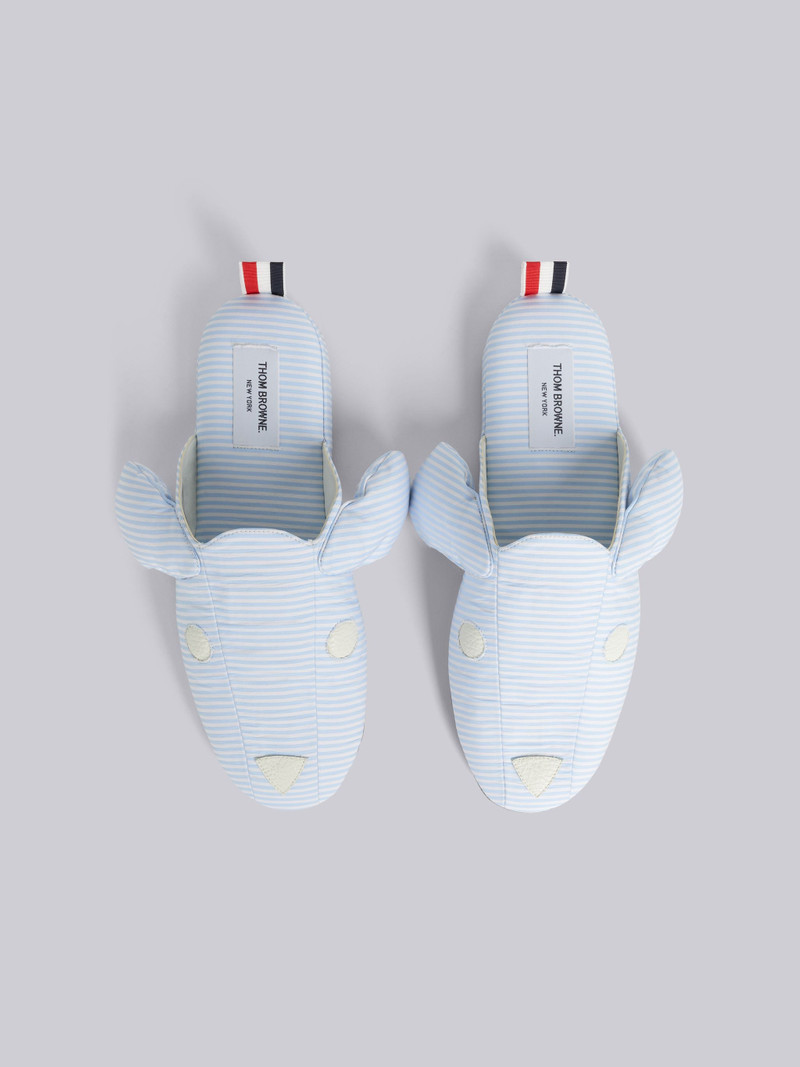 Light Blue University Stripe Poplin Hector Slipper 4