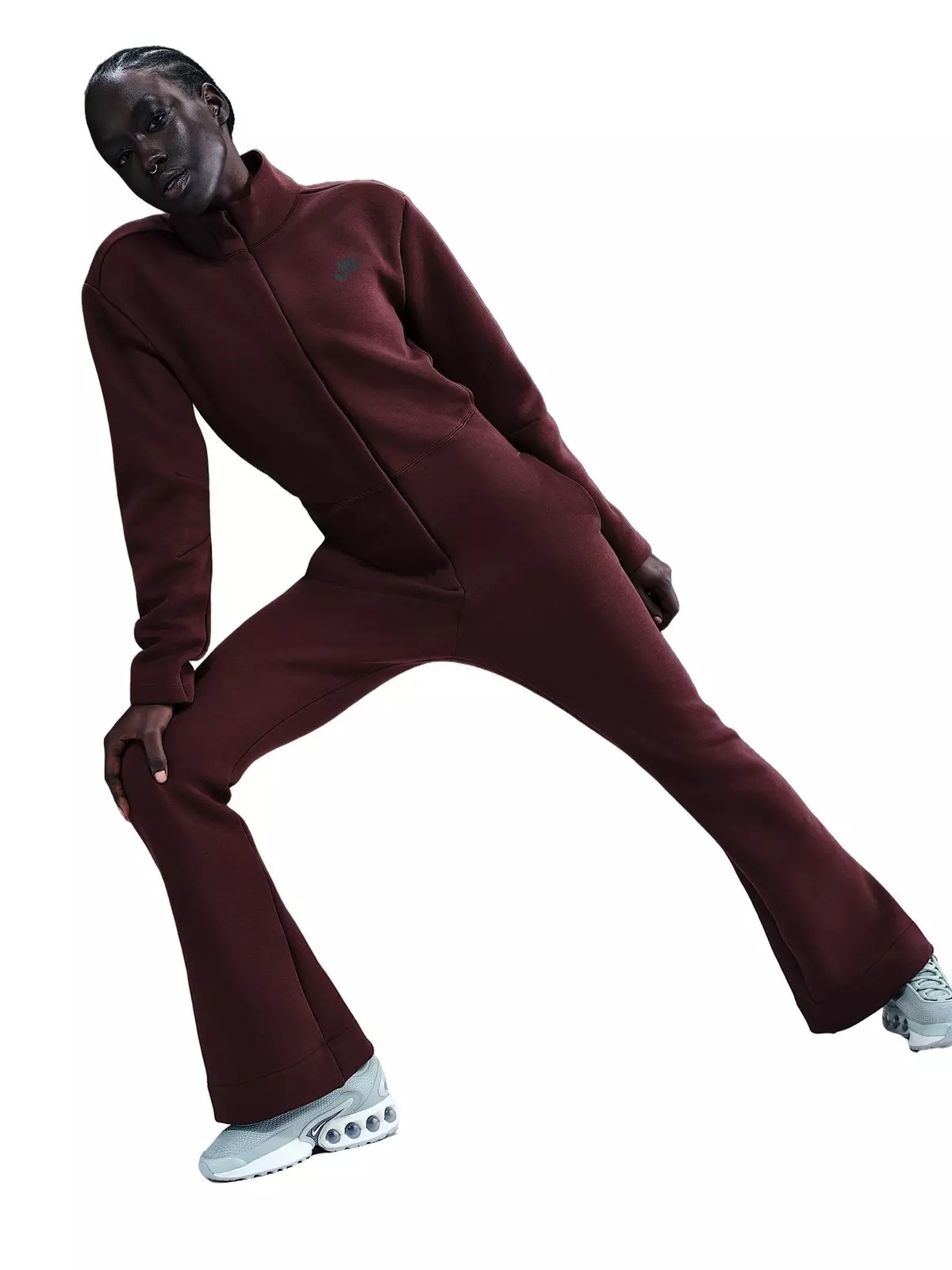 Women's Sportswear Tech Fleece Jumpsuit -Burgundy - 3