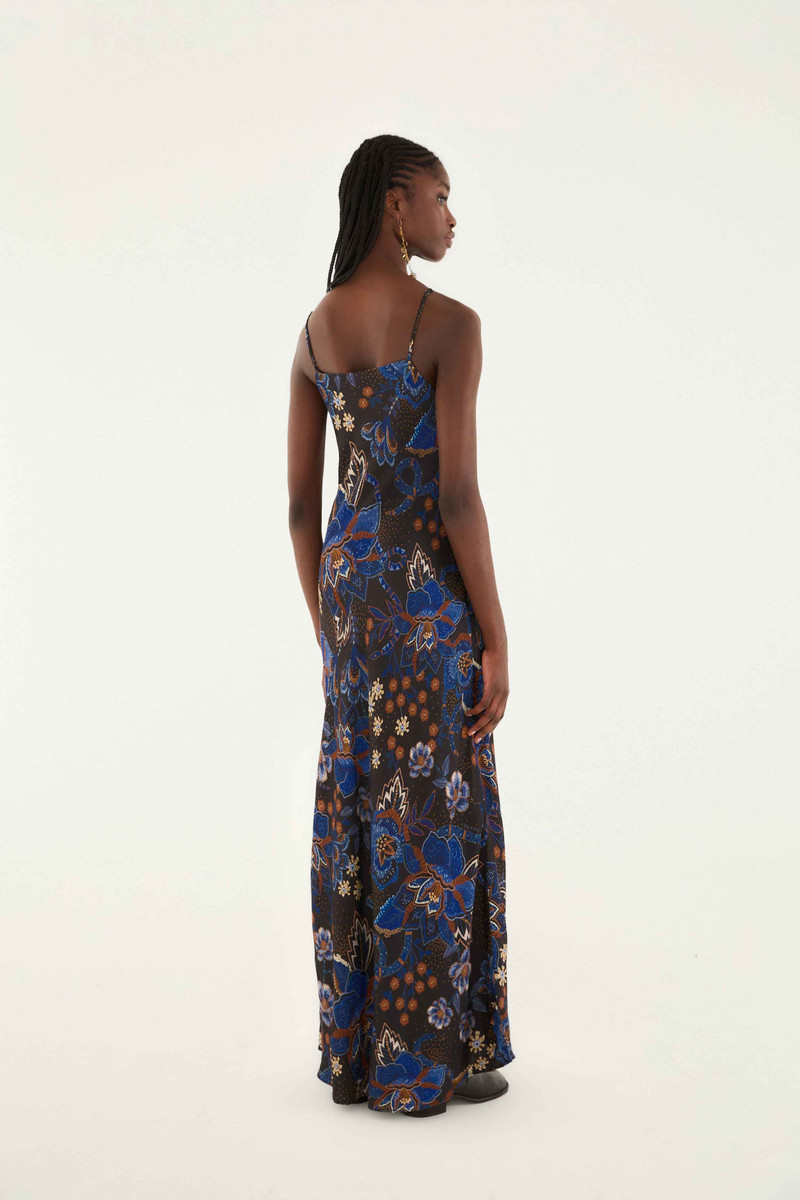 Black Snakes Bouquet Lenzing� Ecovero� Slip Maxi Dress 4