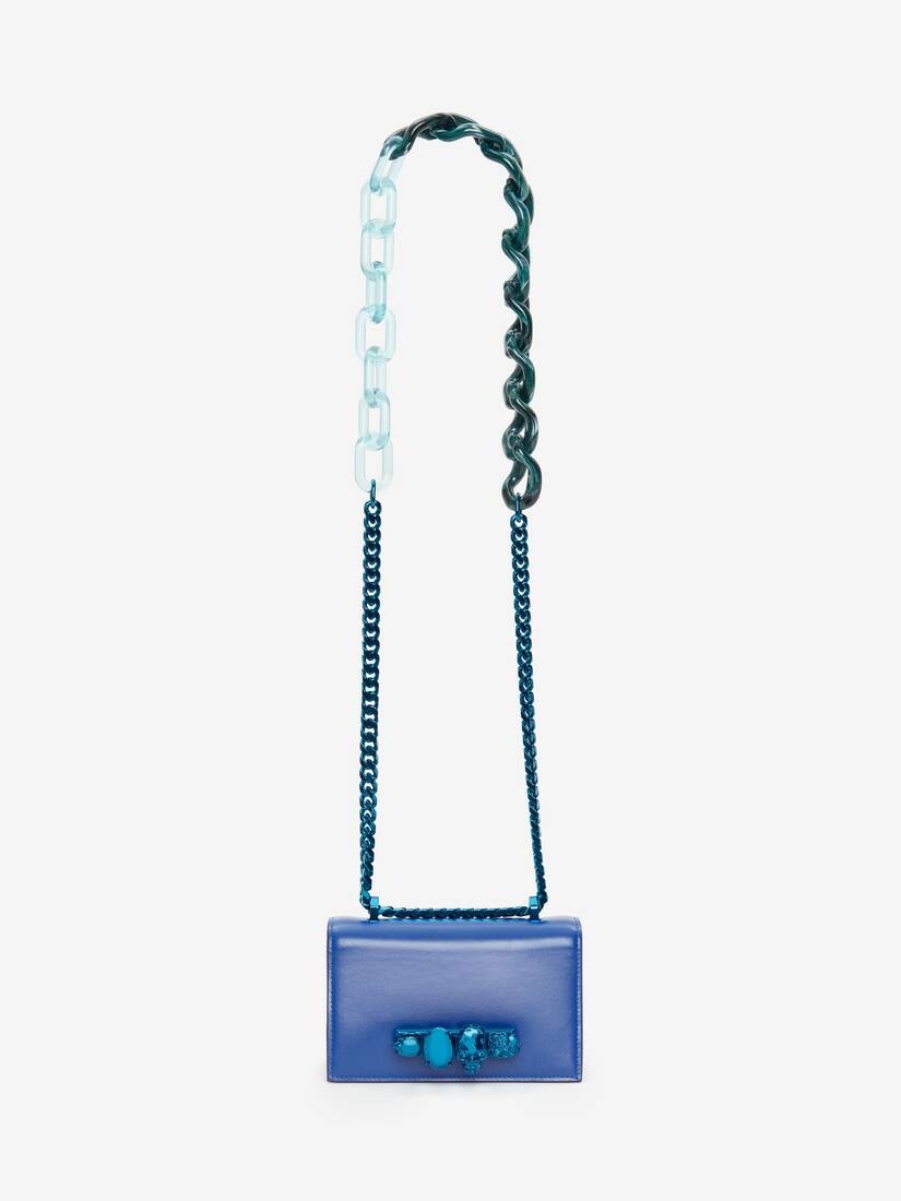 Women's Mini Jewelled Satchel in Royal Blue - 5