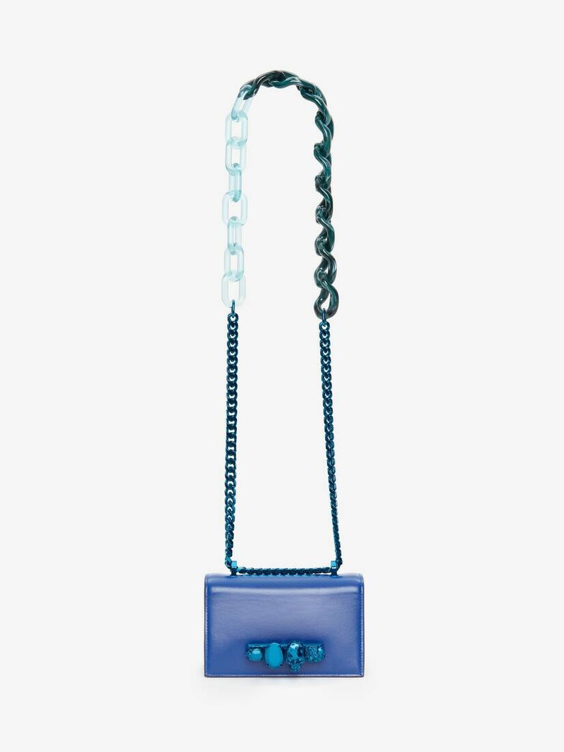Women's Mini Jewelled Satchel in Royal Blue 5