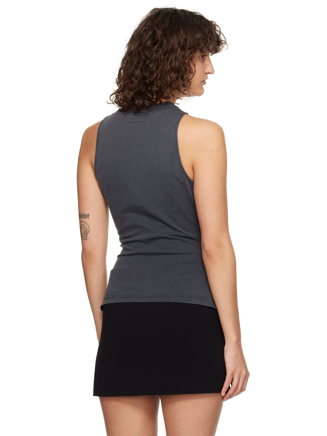 Gray Fitted Stonewashed Tank Top - 3