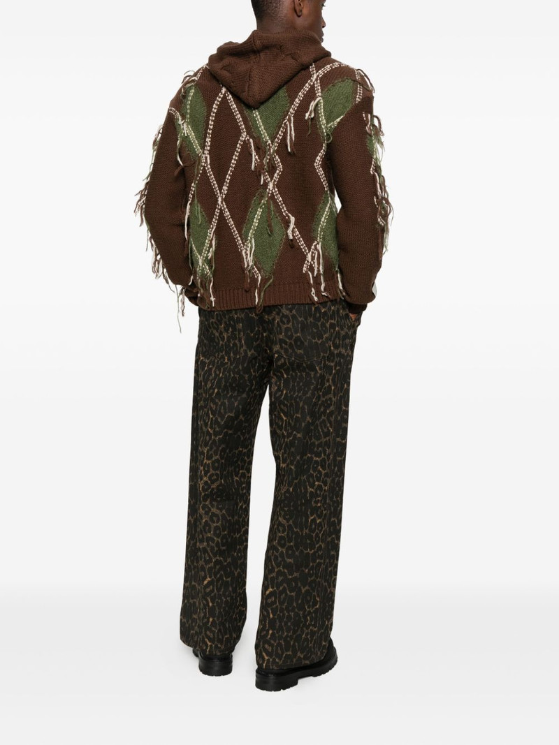 Andersson Bell cable-knit fringed hoodie outlook