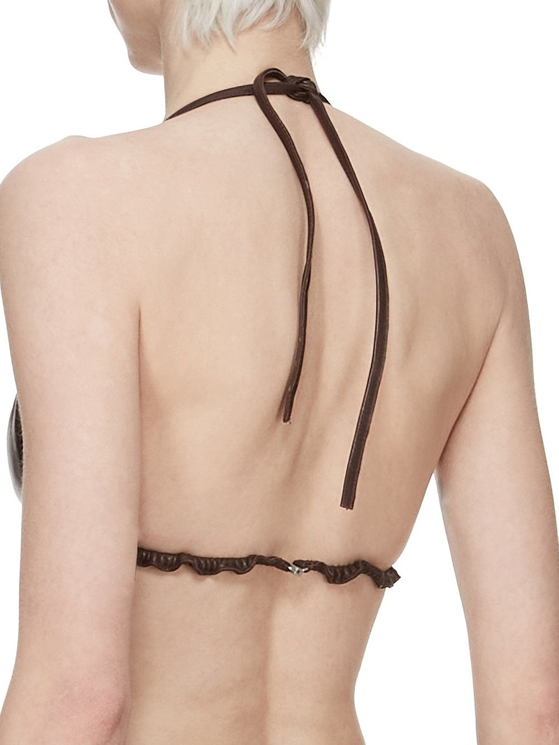 Brown Hollywood Waxy Lamb Leather Bra 5