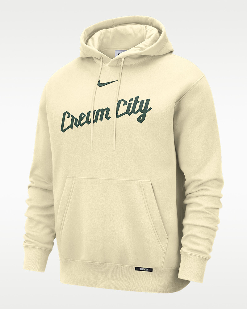 Milwaukee Bucks City Edition Men's Nike Basketball Club Pull-Over Hoodie 1