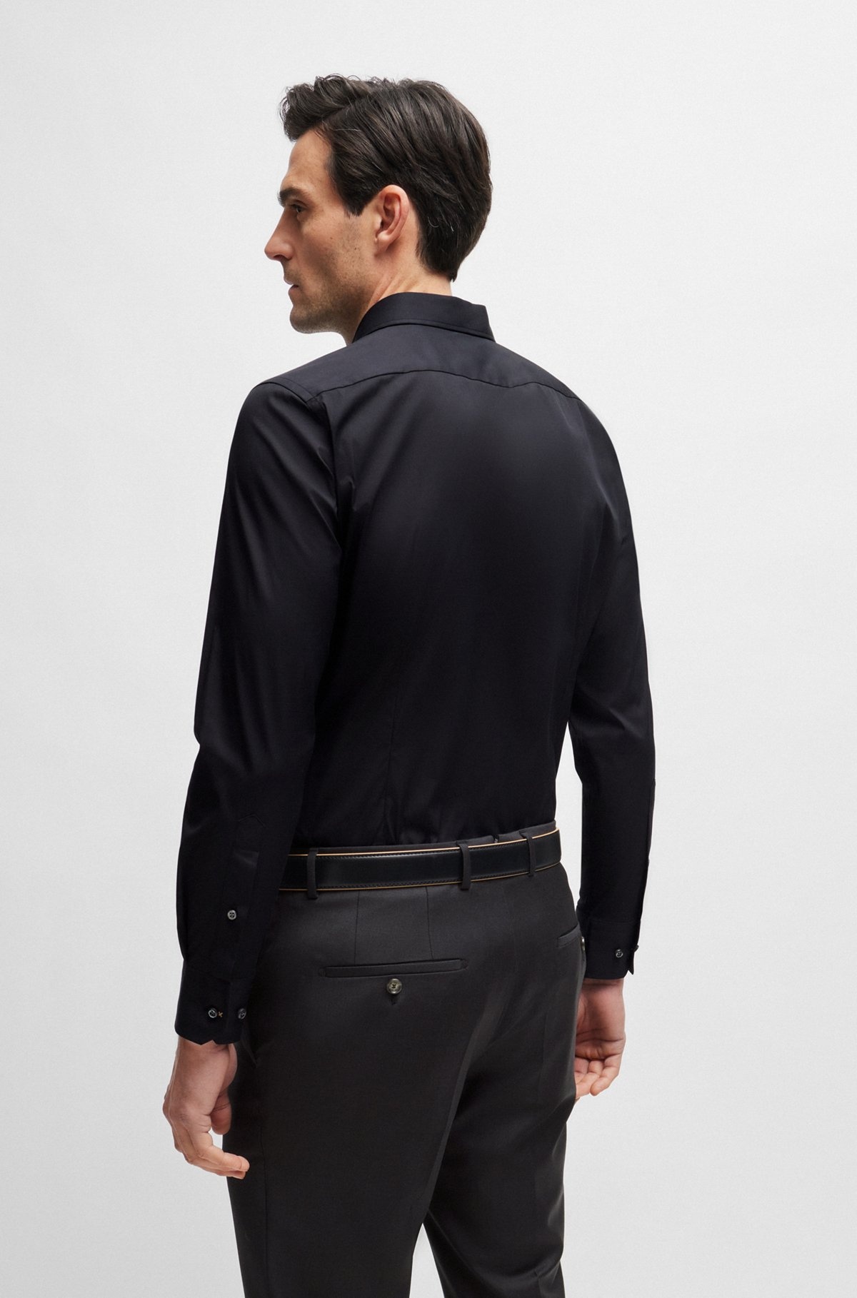 SLIM-FIT SHIRT IN POPLIN WITH STRETCH - 5