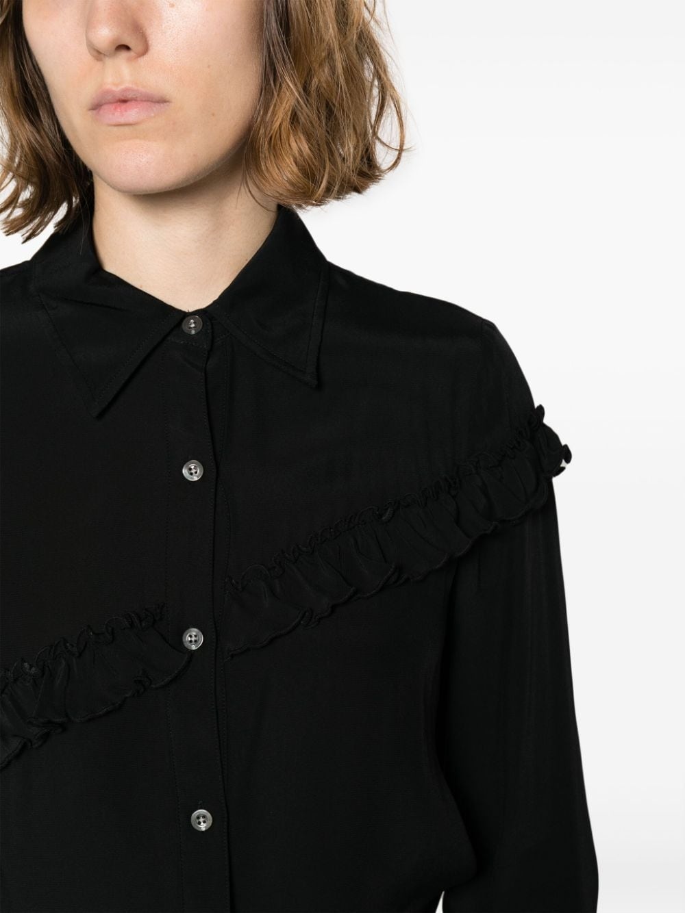 ruffled button-up shirt - 5
