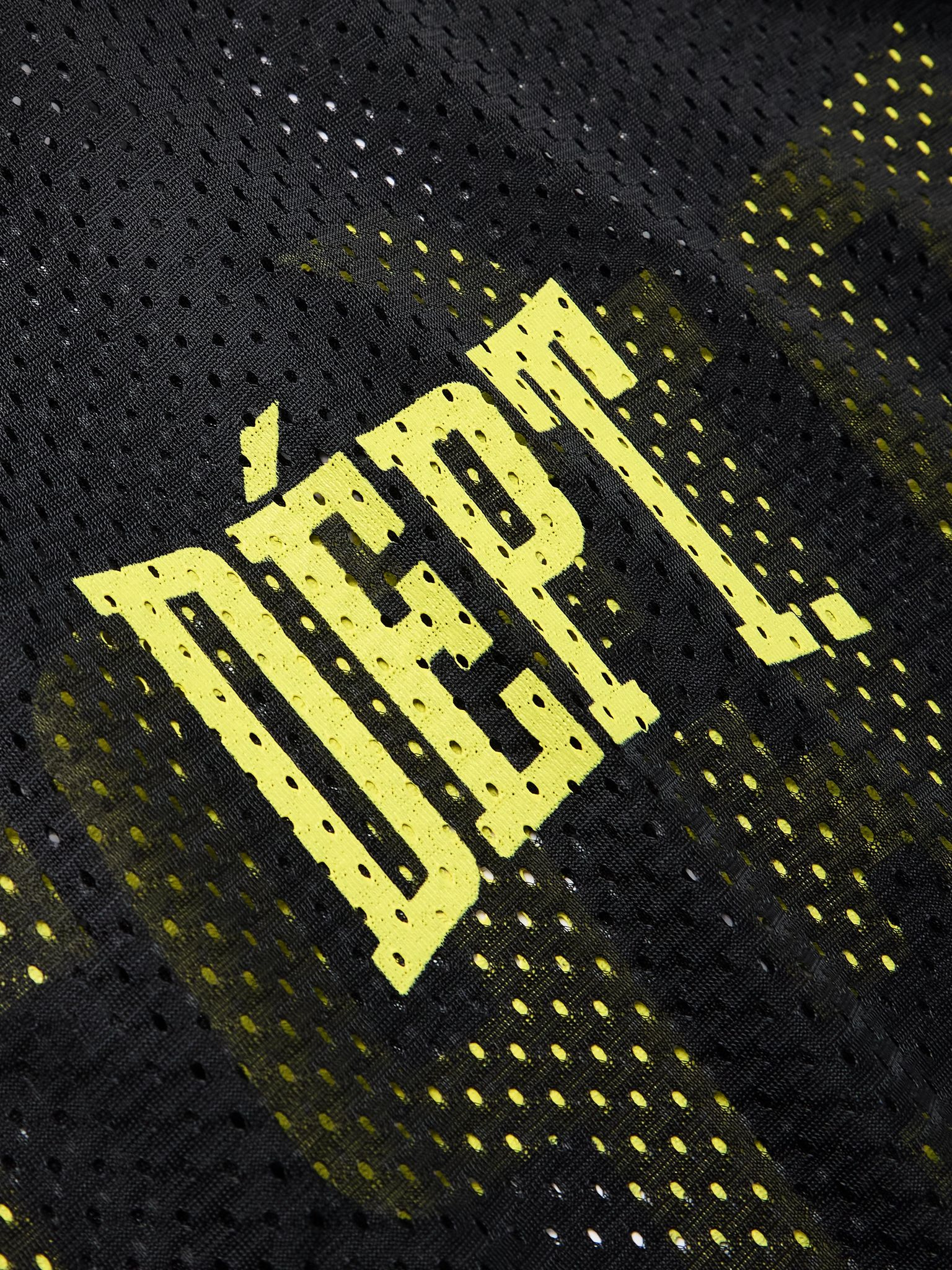Logo-Print Colour-Block Mesh T-Shirt Green - 4