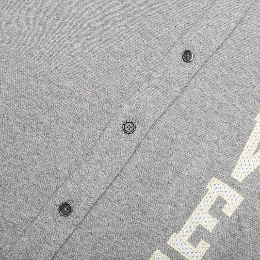 FLEECE COLLEGE SHIRT - LIGHT GREY MELANGE - 5