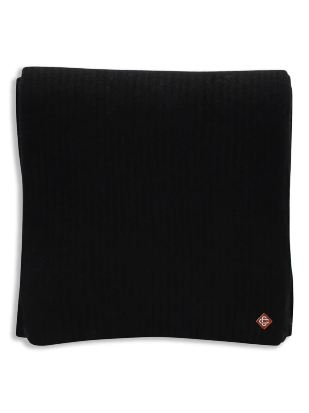 ribbed logo scarf - 1