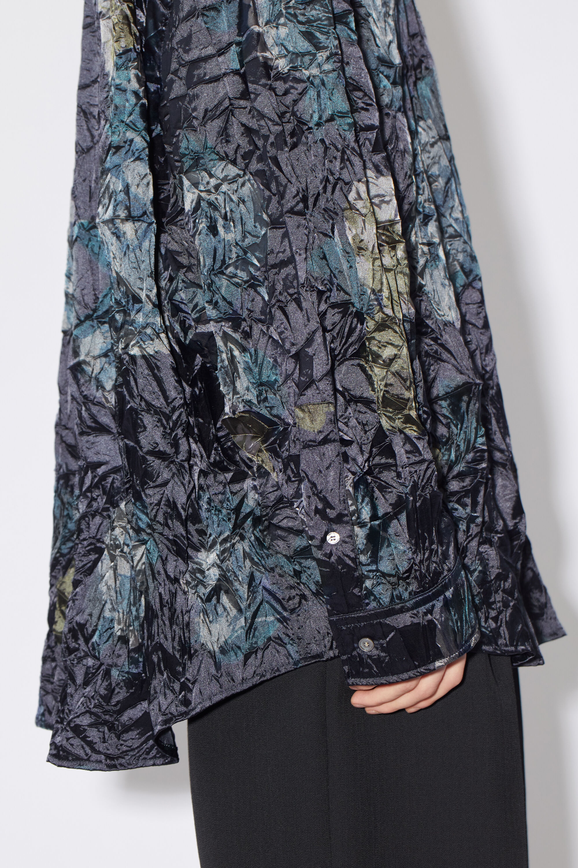 Printed button-up shirt - Navy - 4