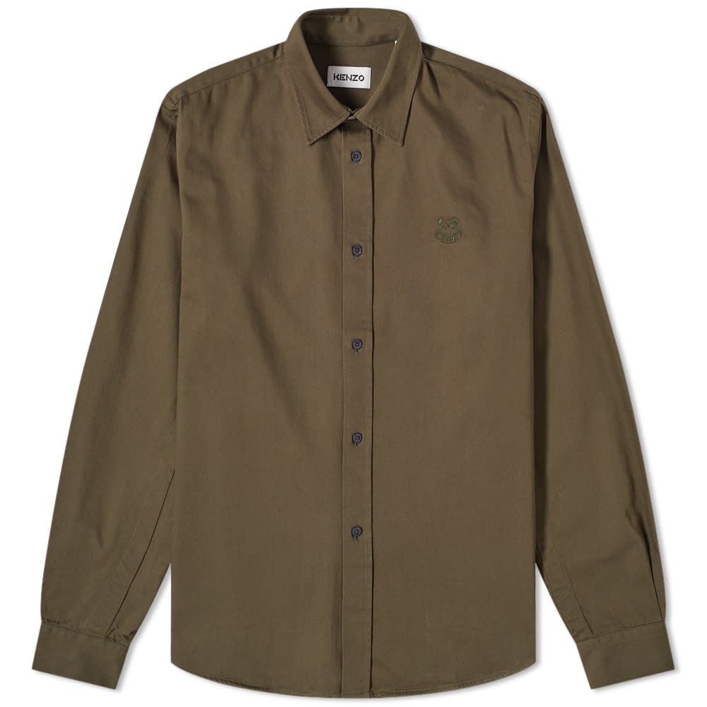 Kenzo Tiger Crest Twill Button Down Shirt - 1