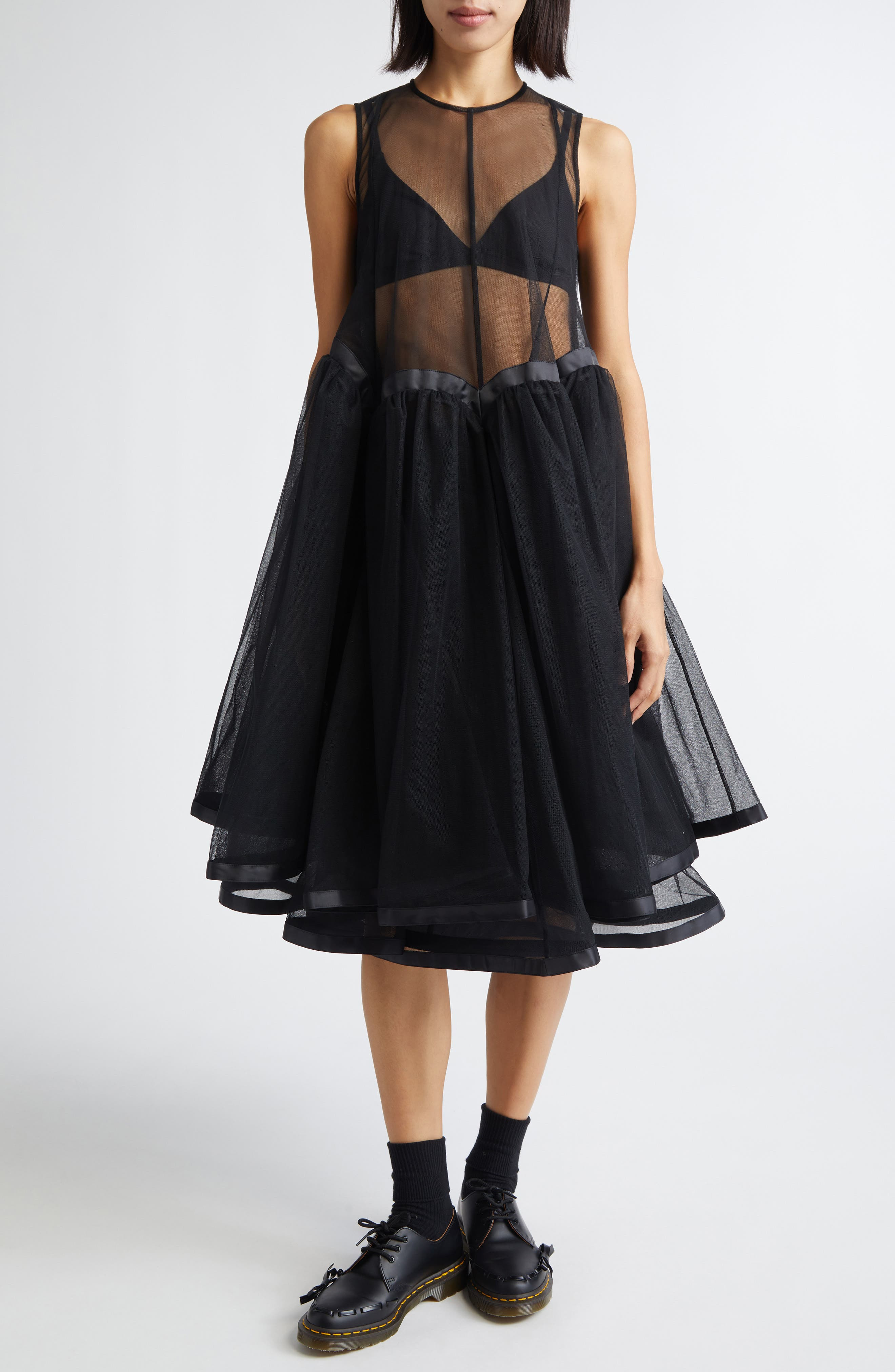 Noir Kei Ninomiya Tulle Dress in Black at Nordstrom - 1