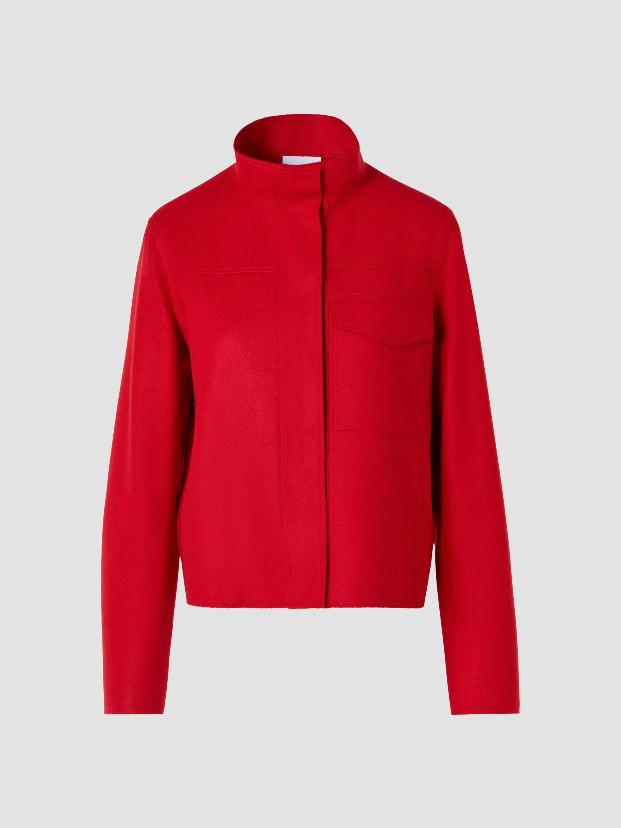 Women's Taglio Vivo Felted Wool Blend Jacket - Rusty Red - 1