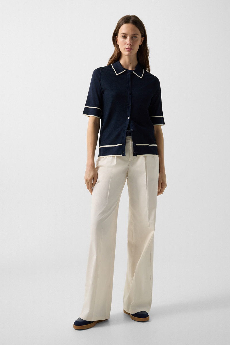 BOGNER Peaches silk knit jacket in Navy blue outlook