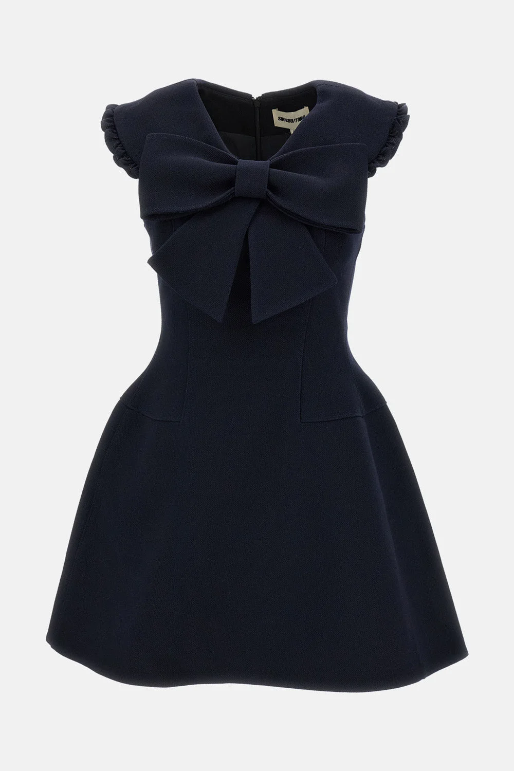 SHORT DRESS WITH LARGE BOW - 1