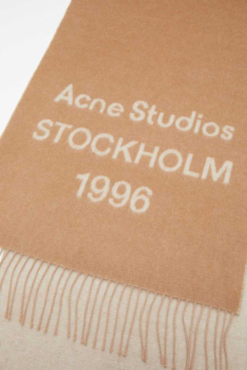 Logo jacquard scarf - Camel/ecru 4