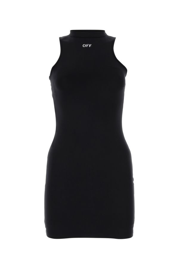 Black stretch nylon mini dress - 1