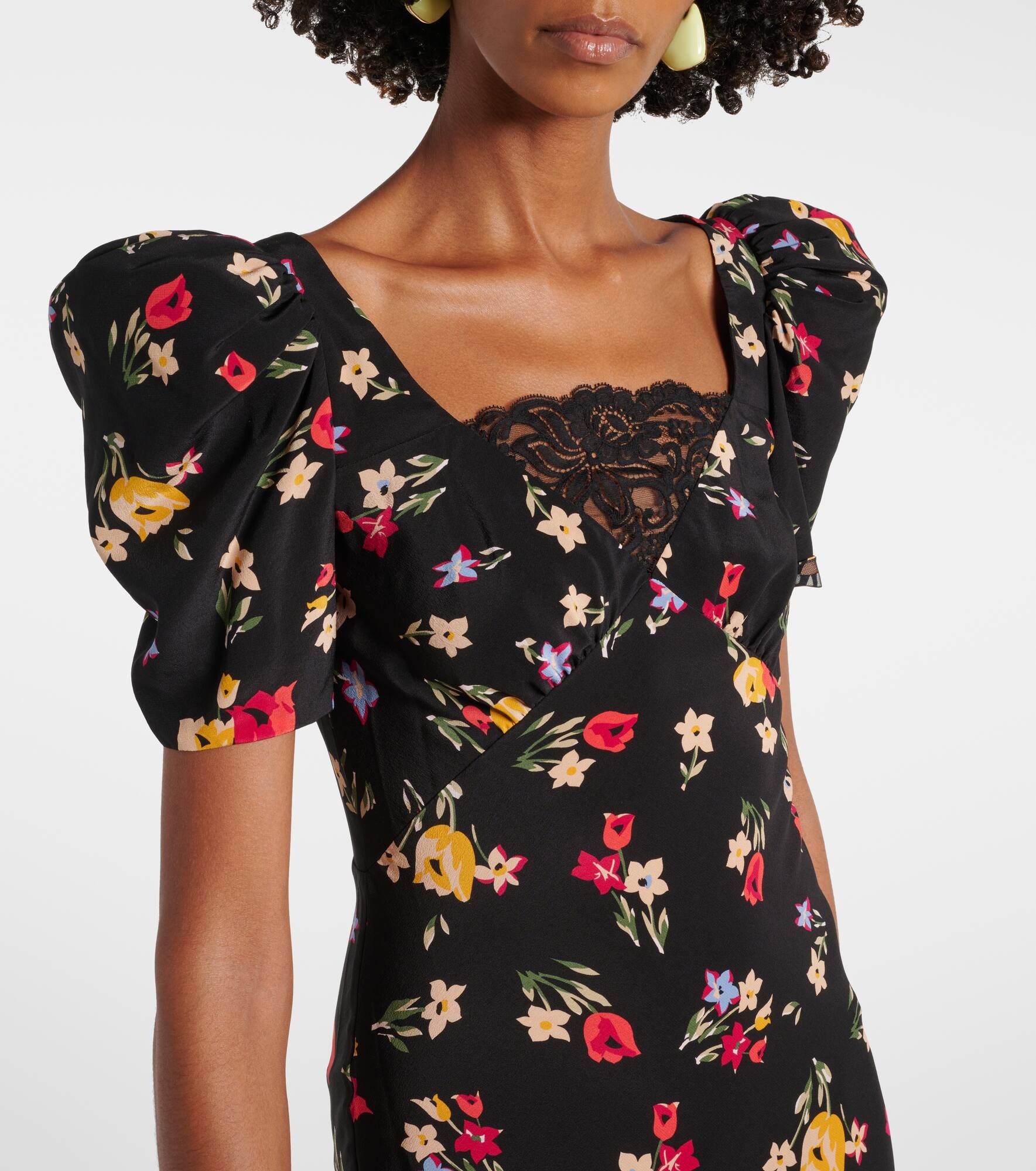 Floral silk crêpe de chine gown - 4