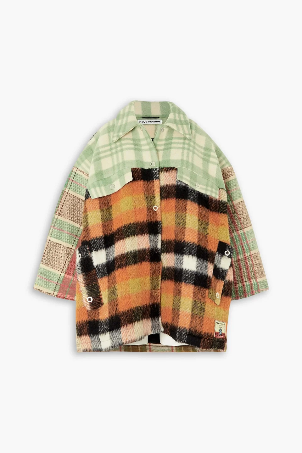 Dottie oversized checked brushed-felt jacket - 1