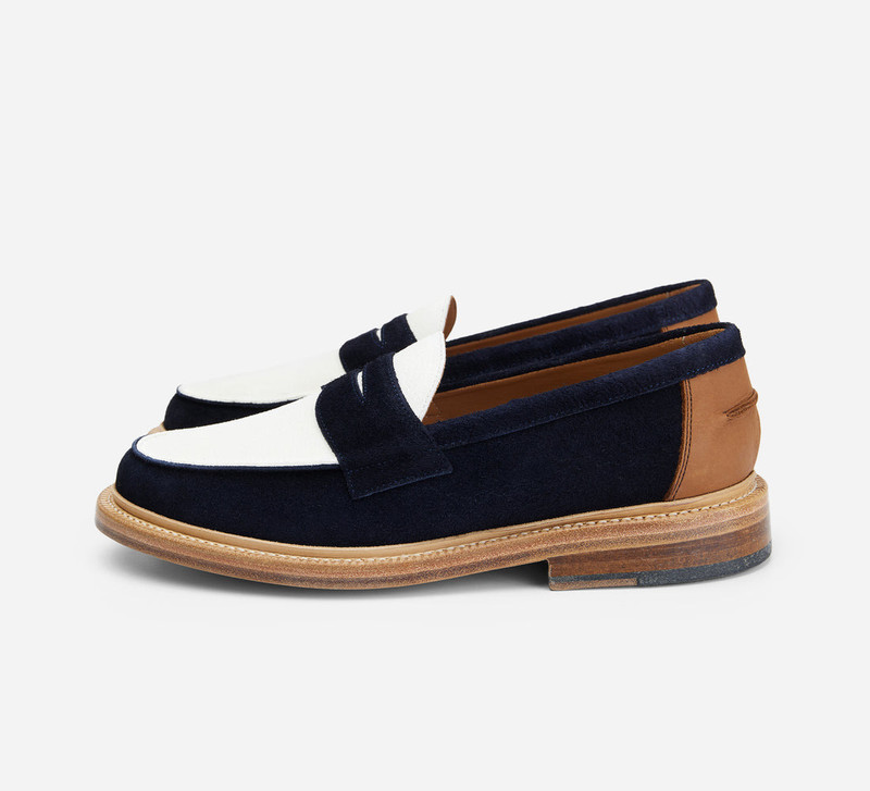 20th Anniversary Loafer - Navy/Cream Suede 1