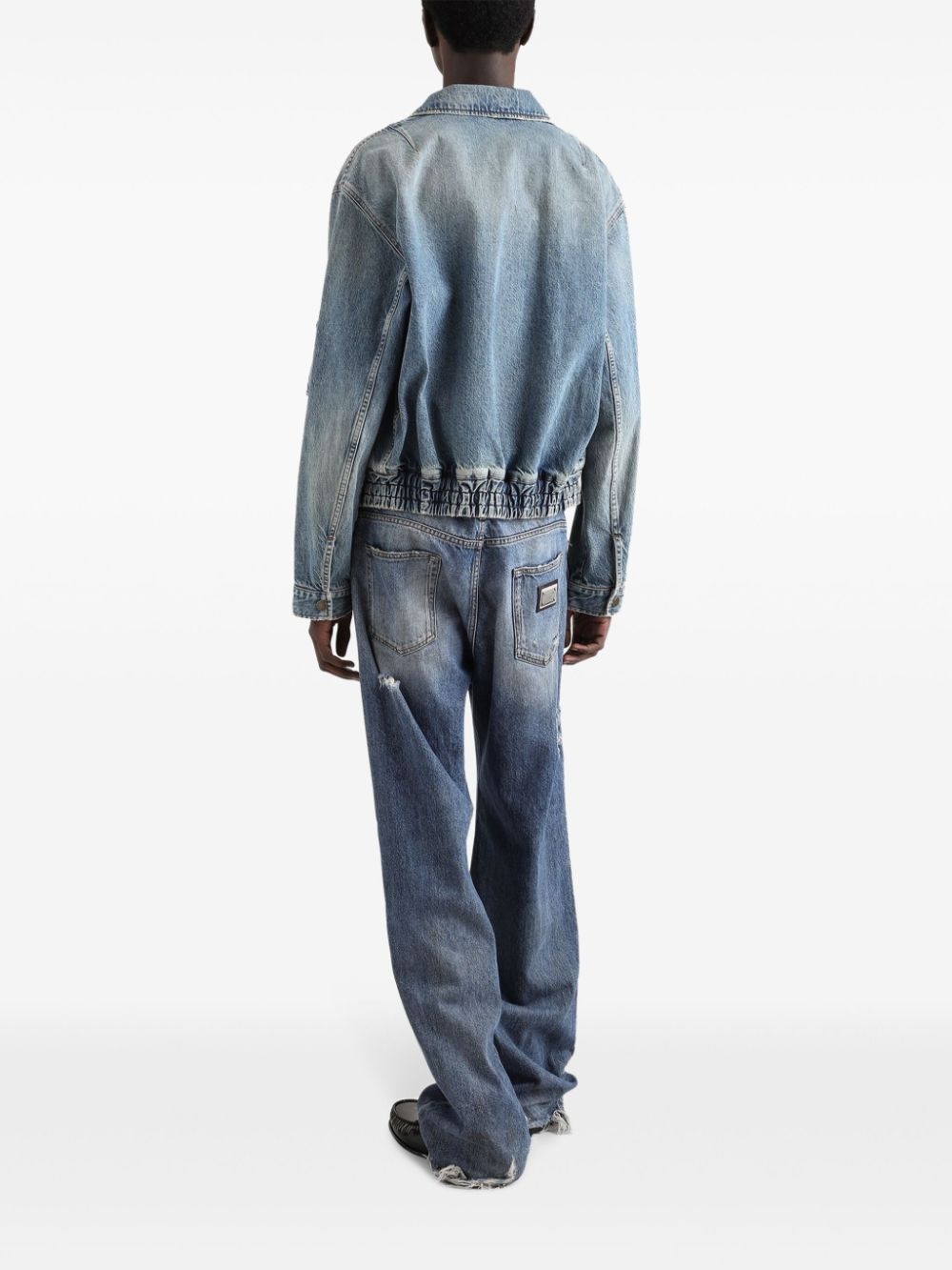 logo-appliqué denim jacket - 3