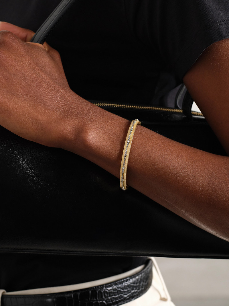 ILEANA MAKRI Ripple 18-karat Gold And Rhodium-plated Diamond Bangle outlook