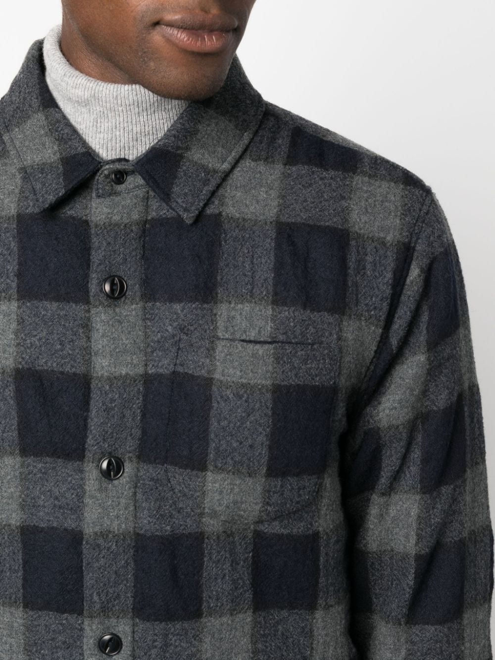 gingham-check virgin-wool jacket - 5