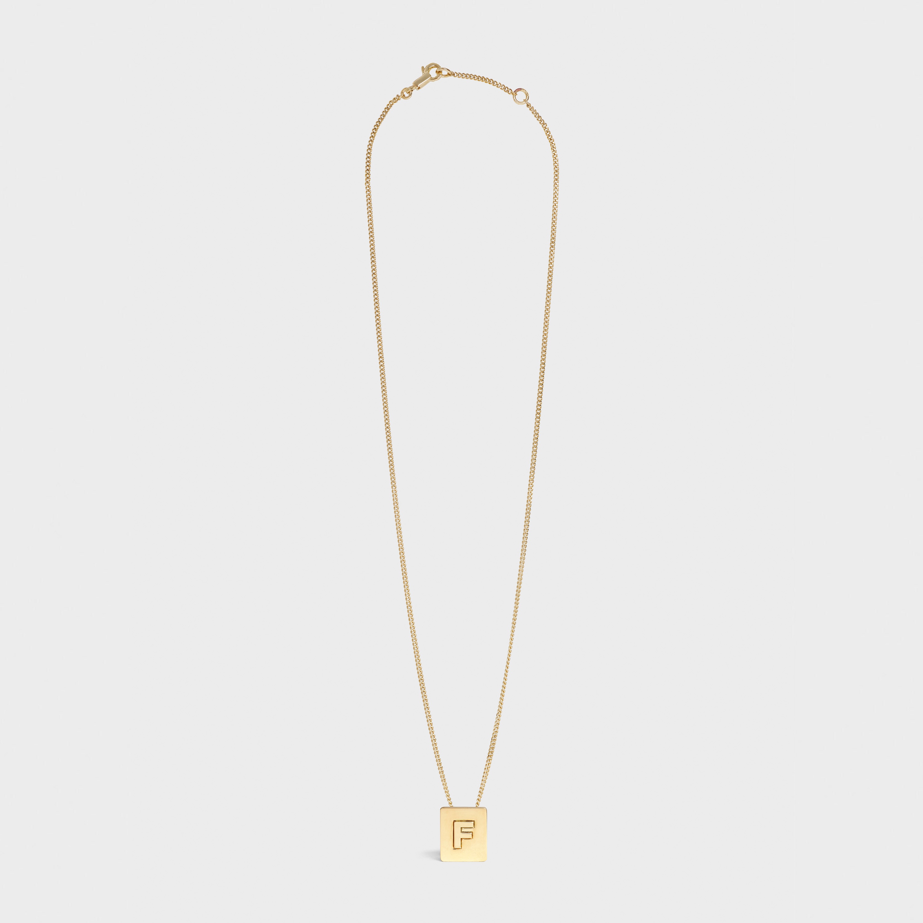 Alphabet F Necklace in Brass with Gold finish - 2