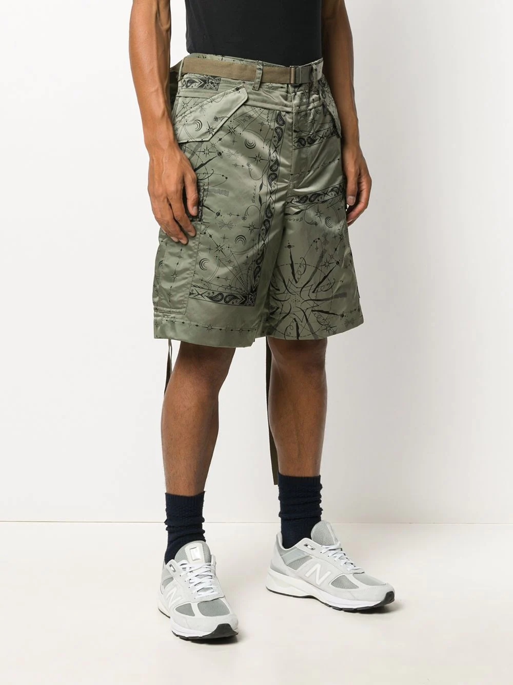 cosmic print cargo shorts - 3