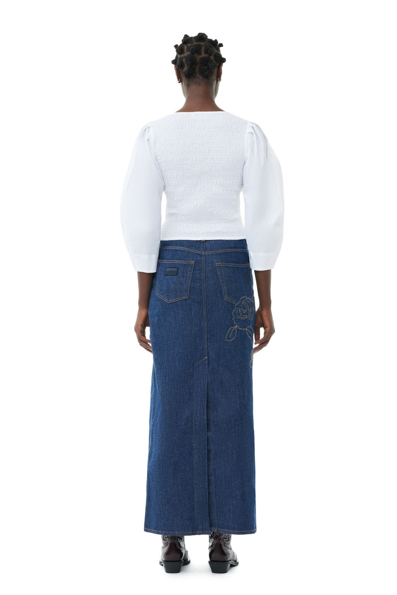 WHITE COTTON POPLIN SMOCK BLOUSE 9